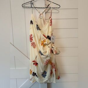 O'Neill Mini Floral Wrap Dress - Cream, Red, Blue, Yellow, Pink